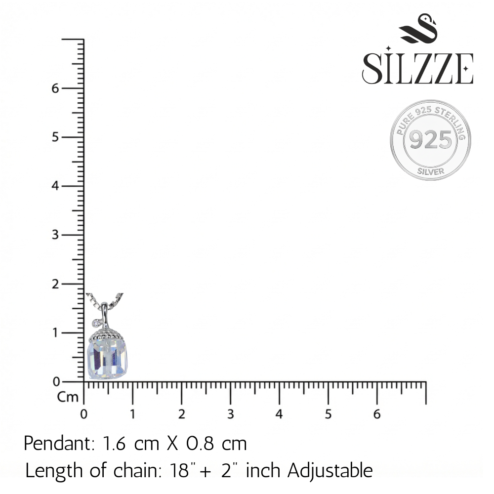 Silver Aurora Blue Pendant