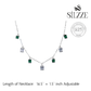 Silver Green Bar Pave Necklace