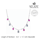 Silver Fuchsia Pink Suspended Necklace