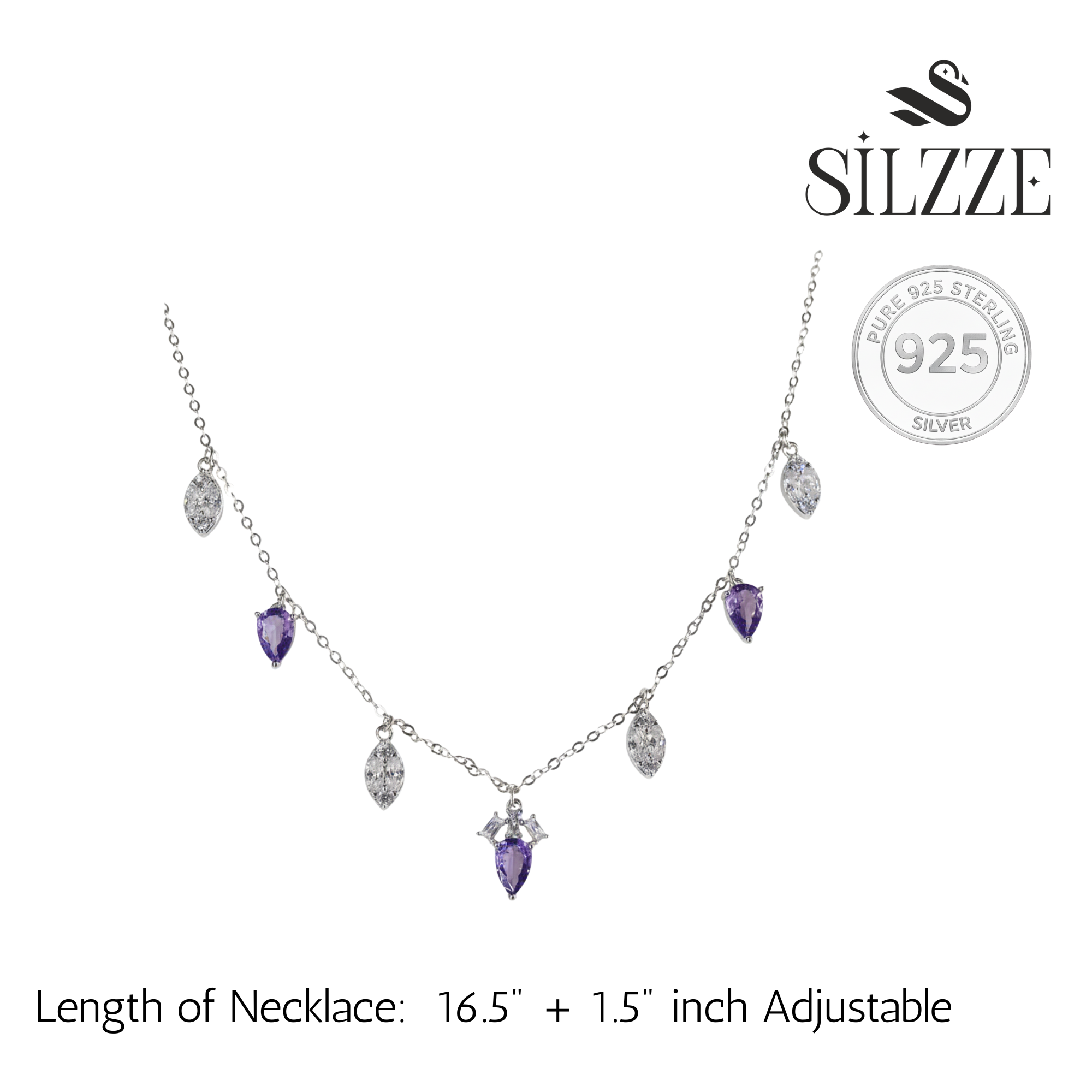 Silver Dazzling Blue Necklace