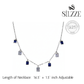 Silver Sapphire Blue Baguette Necklace