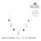 Silver Ruby Red Charms Necklace