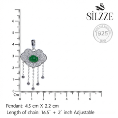 Silver Omega Chain Cloud Pendant