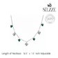 Silver Heart Cosmos Green Necklace