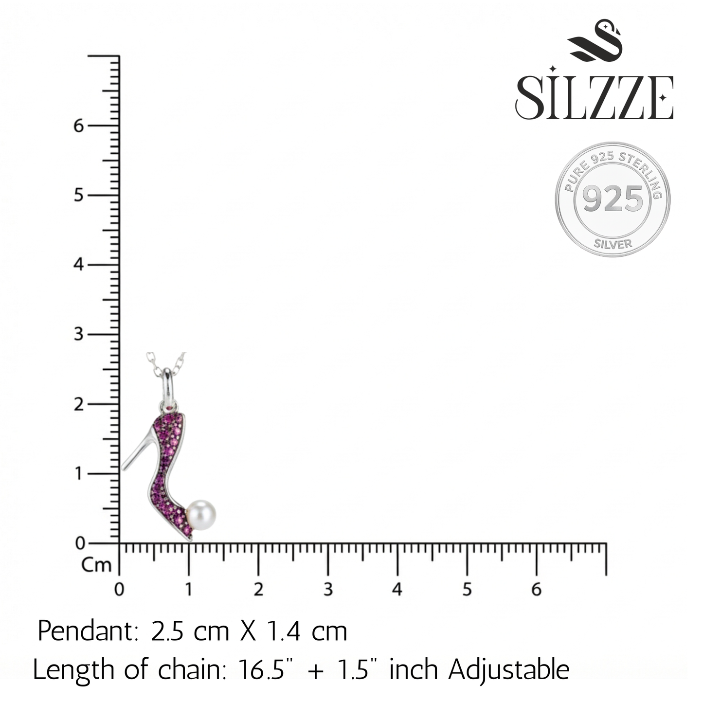 Silver High Heel Shoe Pendant For Her