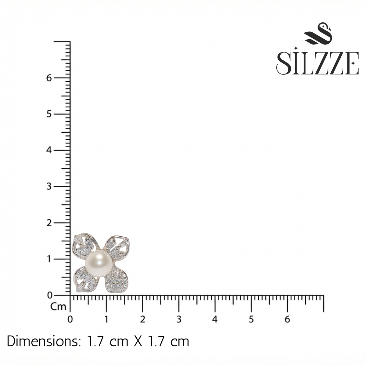 Silver Pearl with Floral Design Earrings