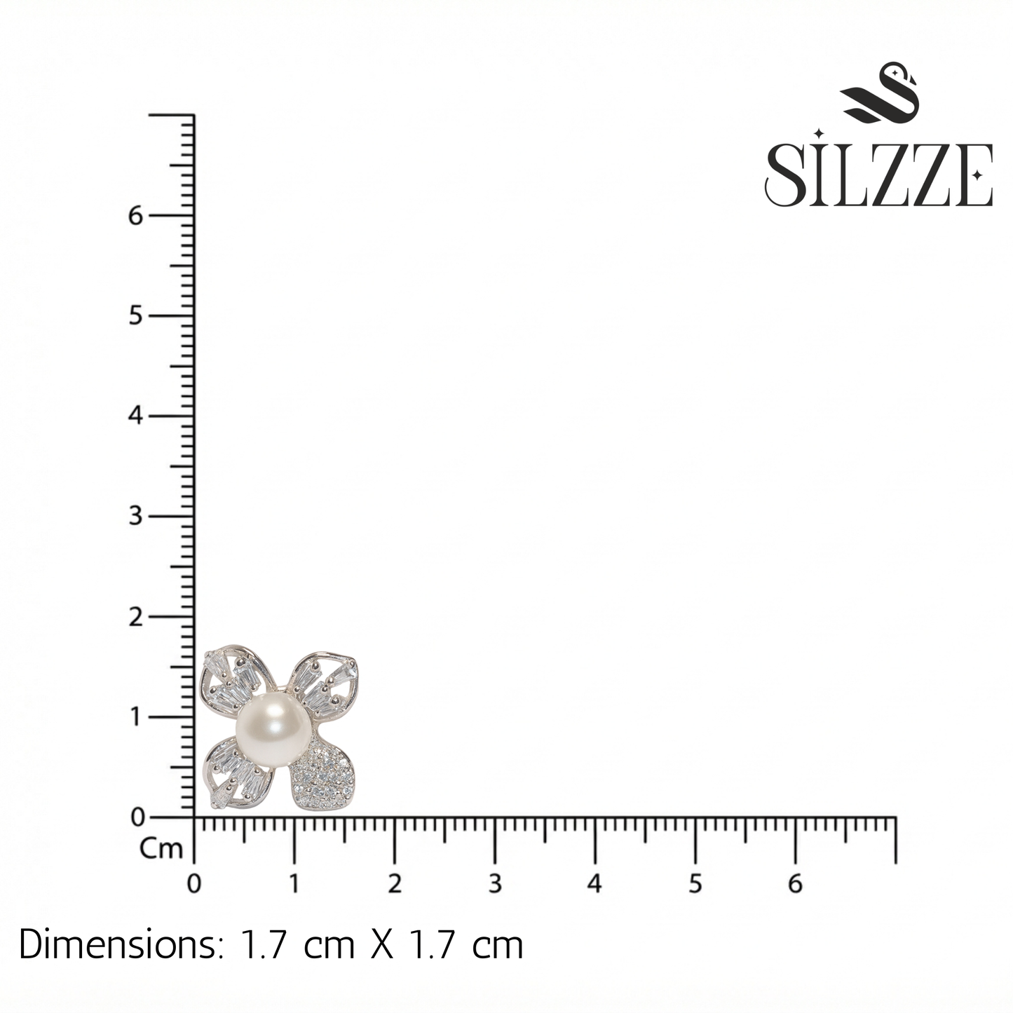 Silver Pearl with Floral Design Earrings