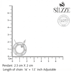 Silver Screw Detail Circle Pendant