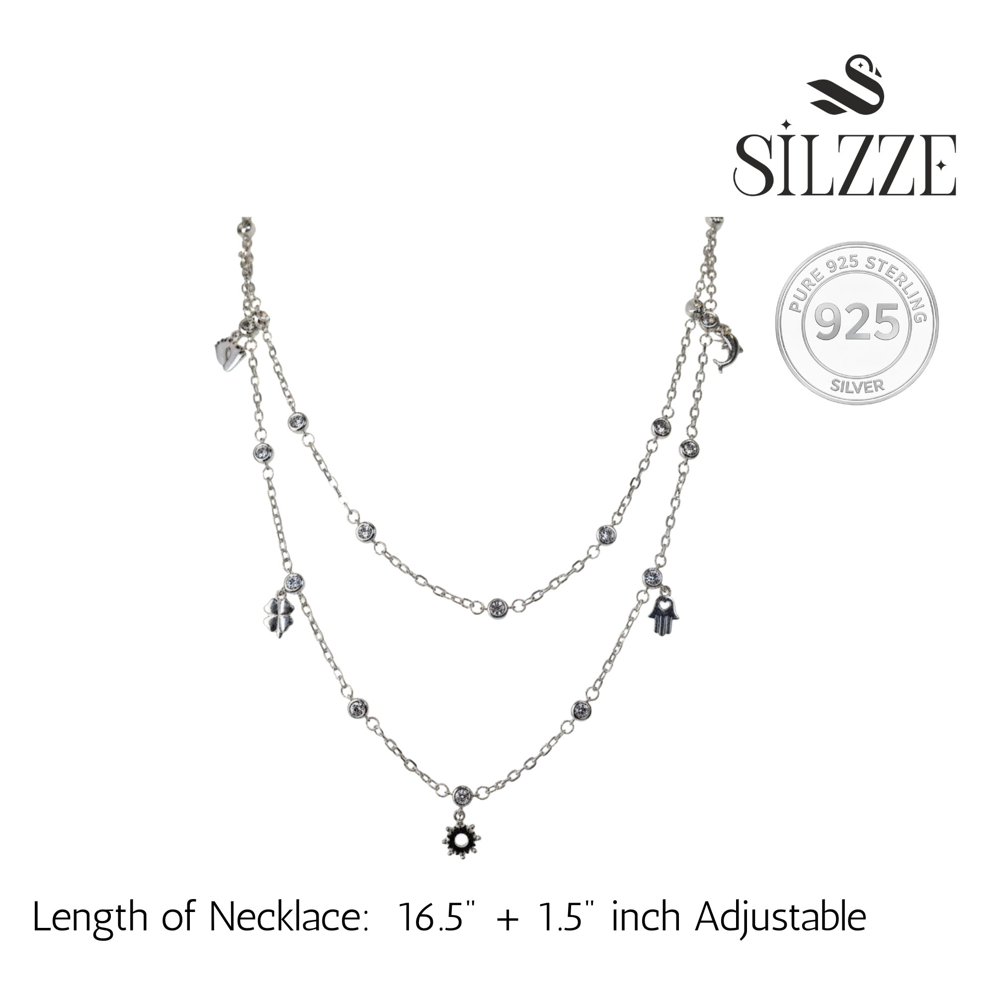 Silver Double Layered Delicate Necklace