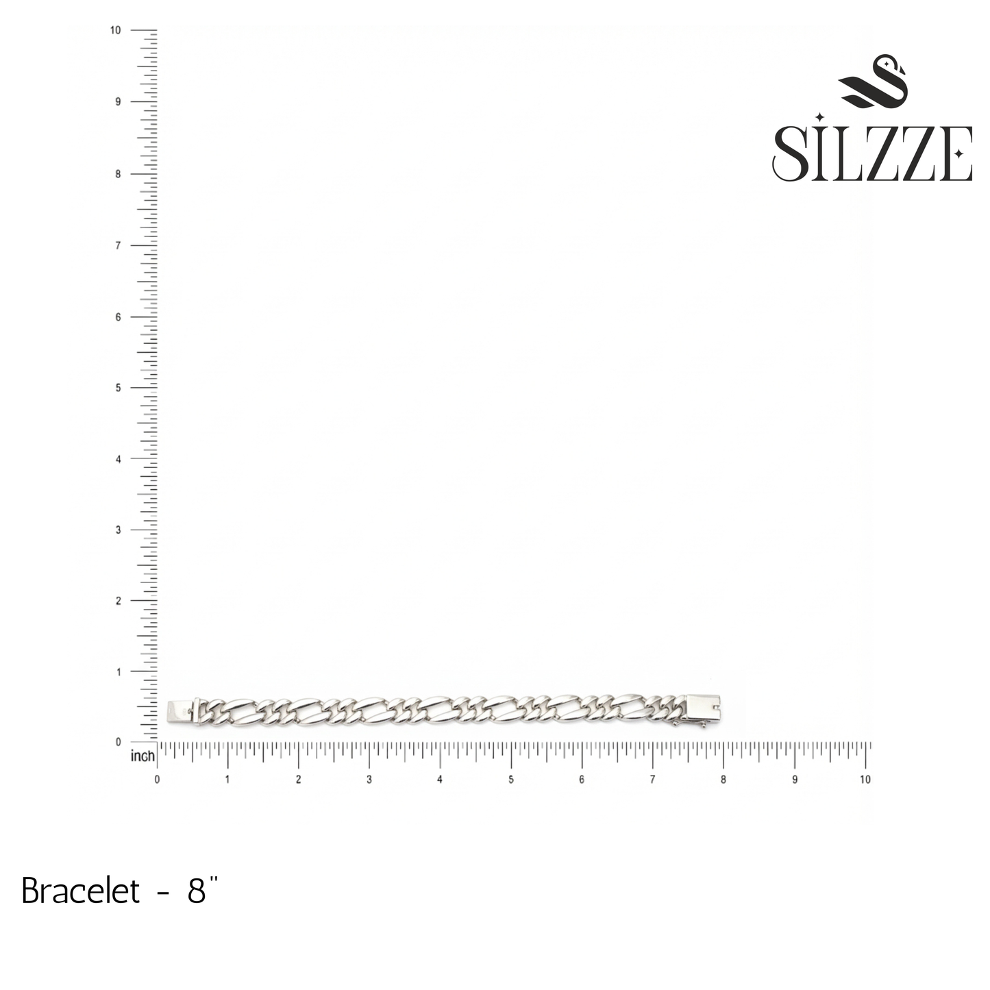 925 Silver Men's Classic figaro link chain Bracelet