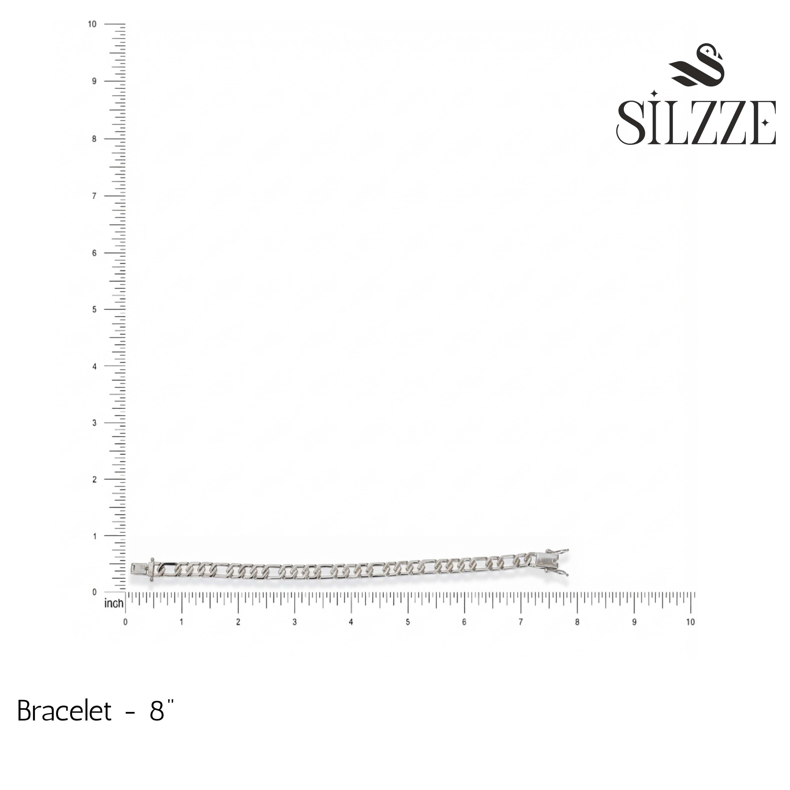 Silver High polish Cuban style Chain bracelet for mens