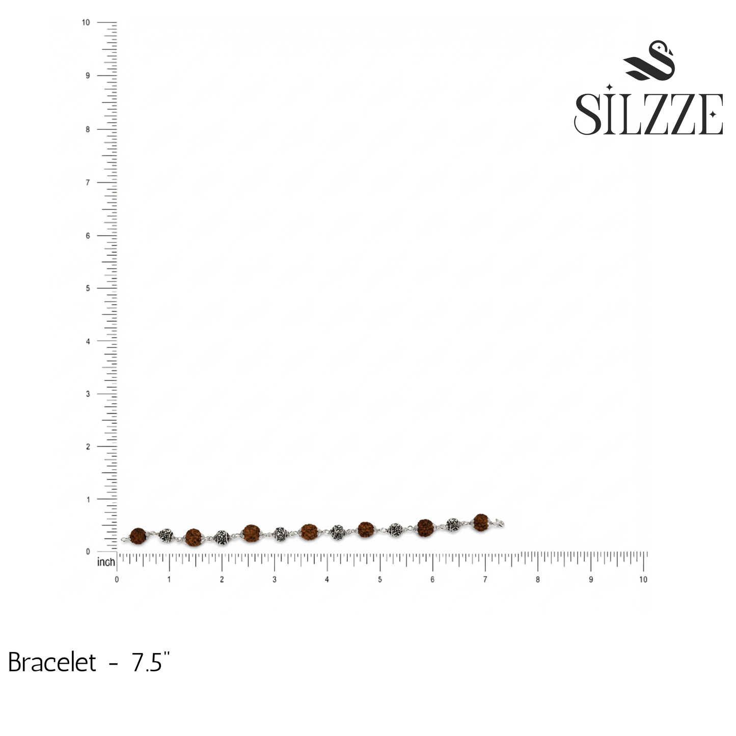 Silver Om Rudraksh Bracelet