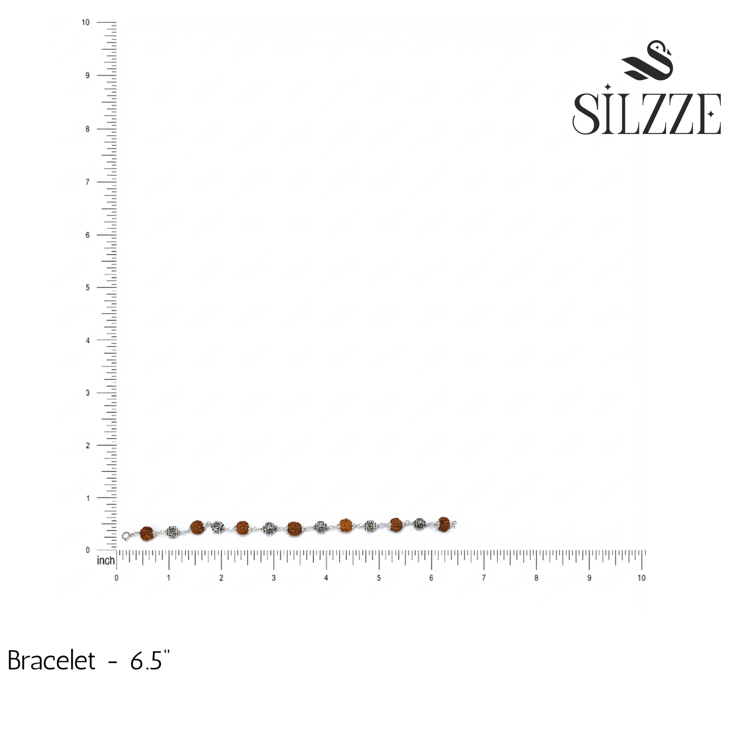 Silver Swastik Symbol Rudraksh chain Bracelet