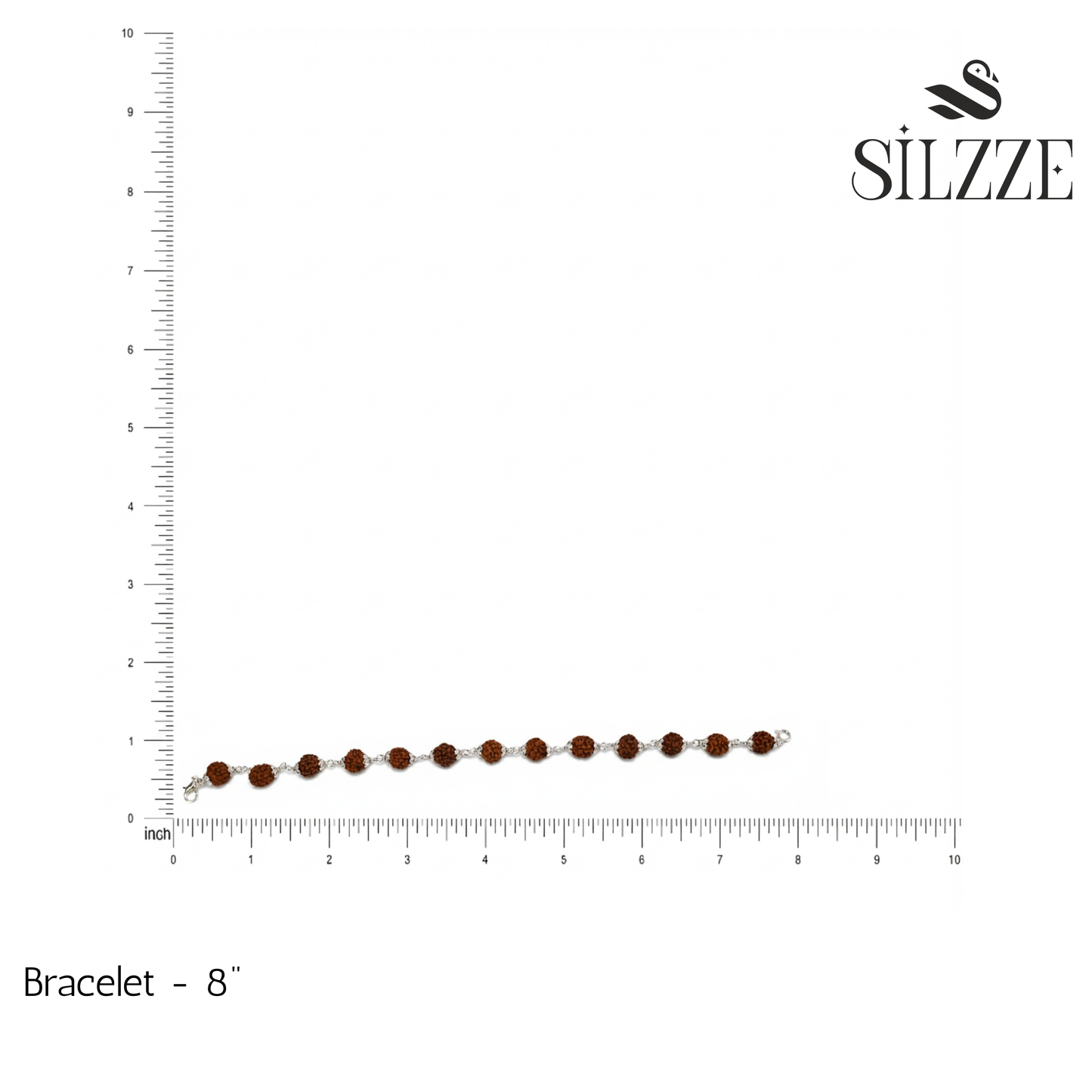 Silver Premium Classic Rudraksh High Polish Bracelet