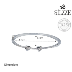 Silver Connecting Hearts Diamond Accent Bracelet