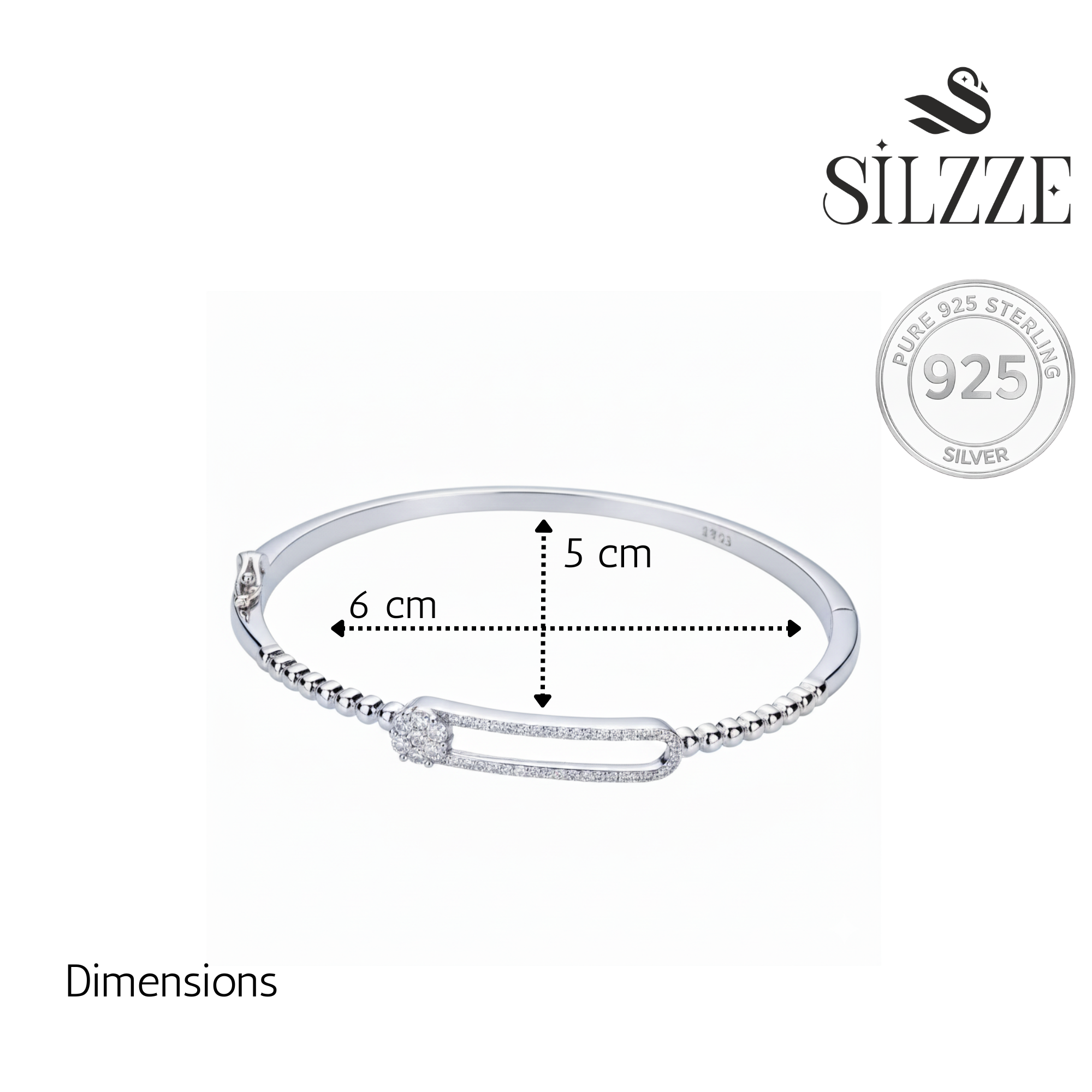 Silver Starlight Aura Bangle Bracelet For her