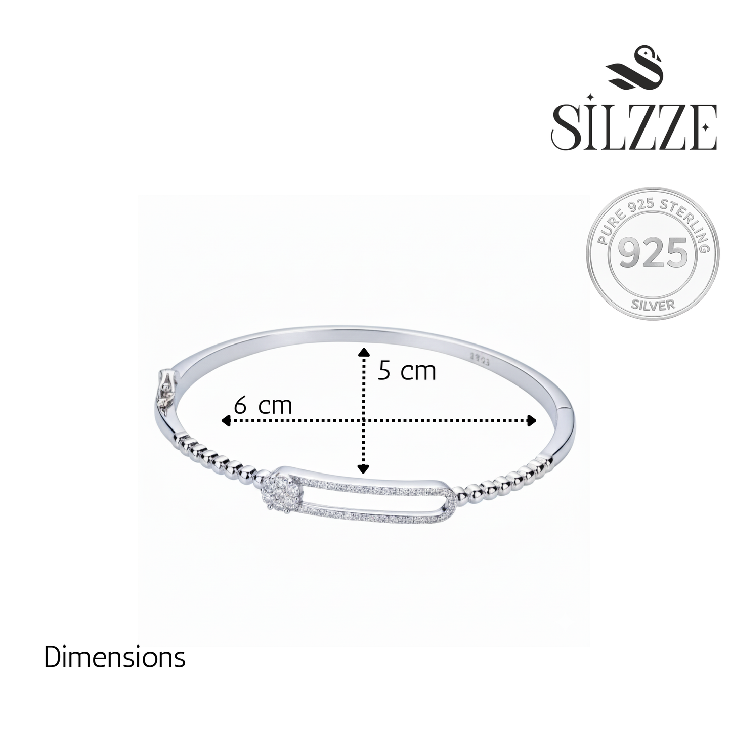 Silver Starlight Aura Bangle Bracelet For her