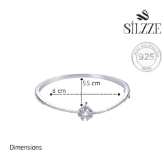 Silver Clover leaf Zirconia Fine Bracelet for her