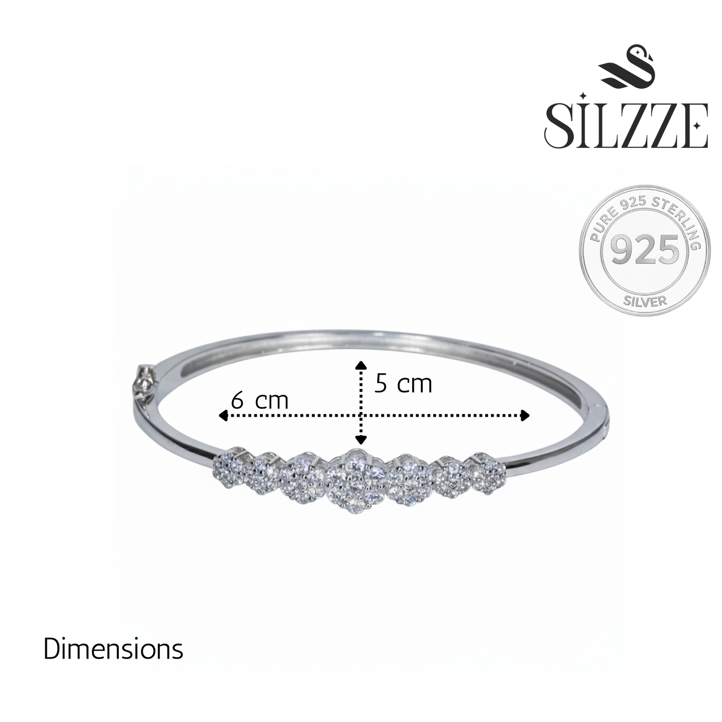 Silver Glittering garland bangle Bracelet for her
