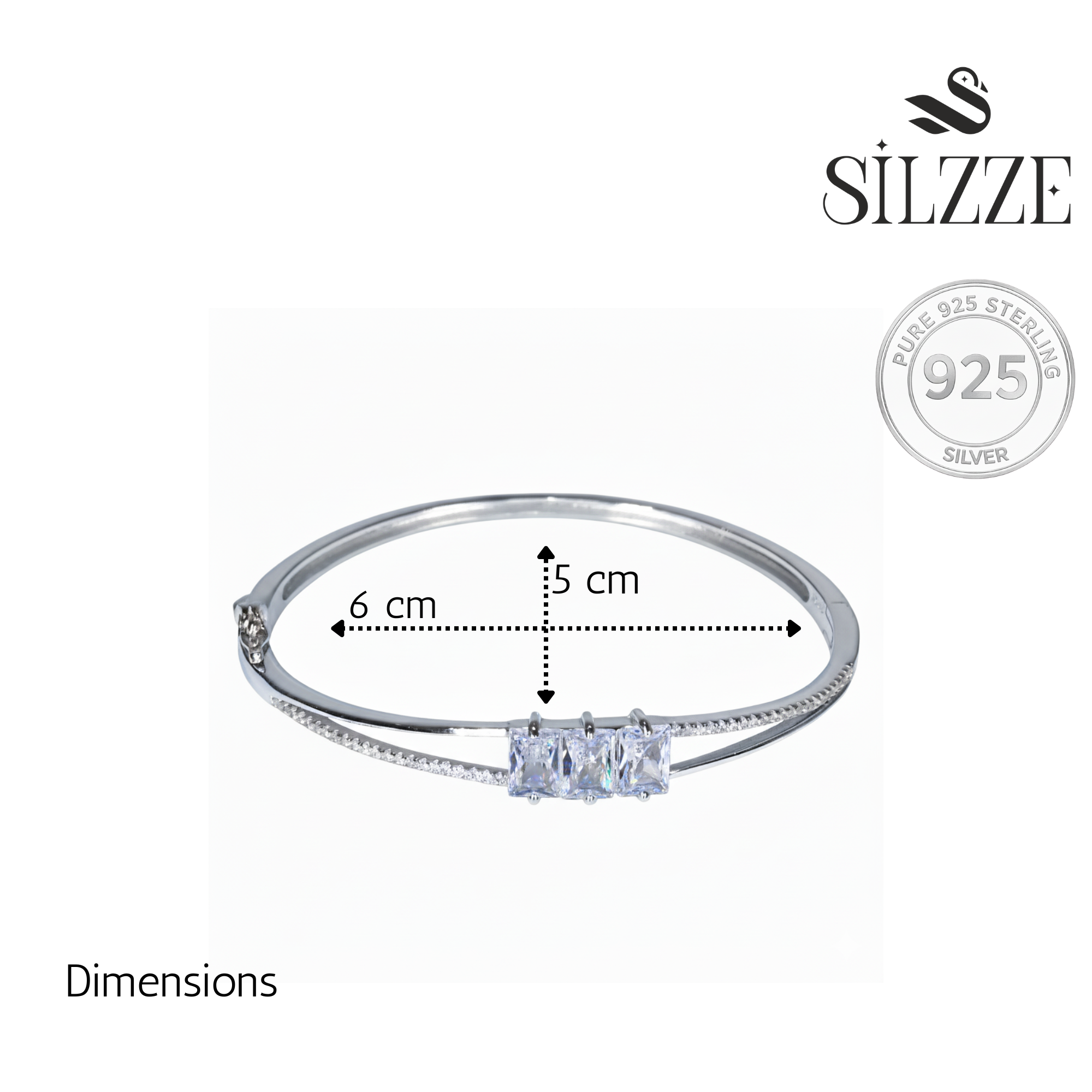 Silver Fine Trinity cut Bracelet for her