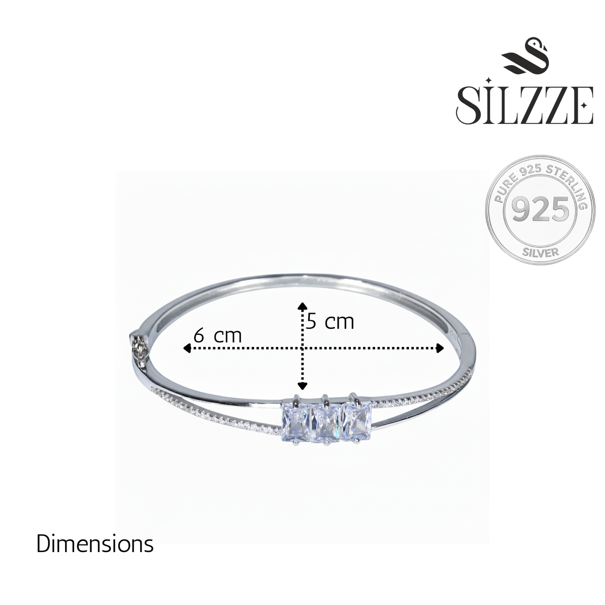 Silver Fine Trinity cut Bracelet for her