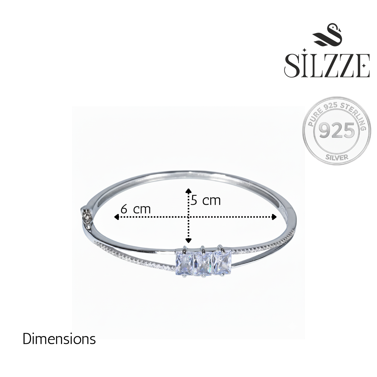 Silver Fine Trinity cut Bracelet for her