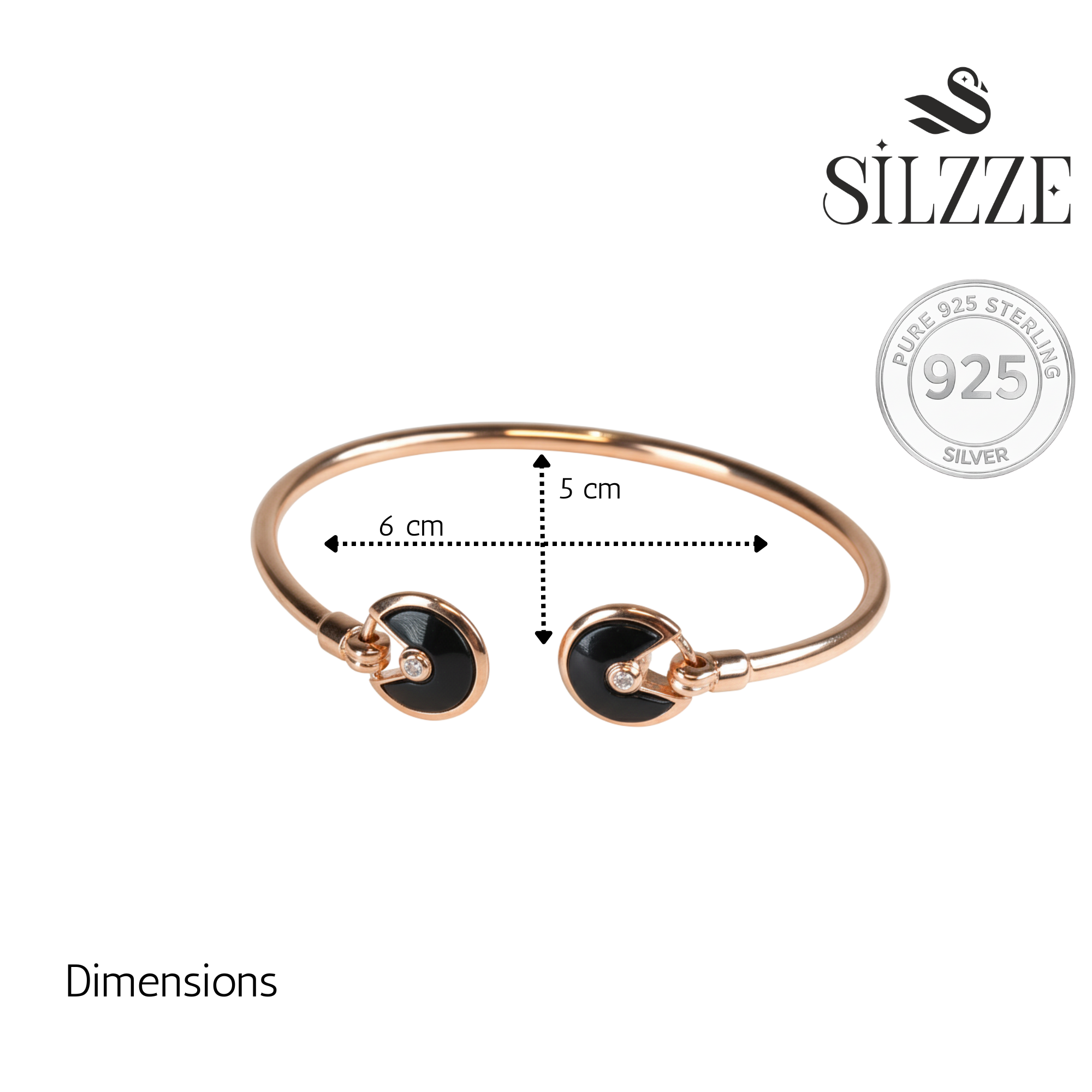 Rose Gold Black Onyx Inspired Bracelet For Her