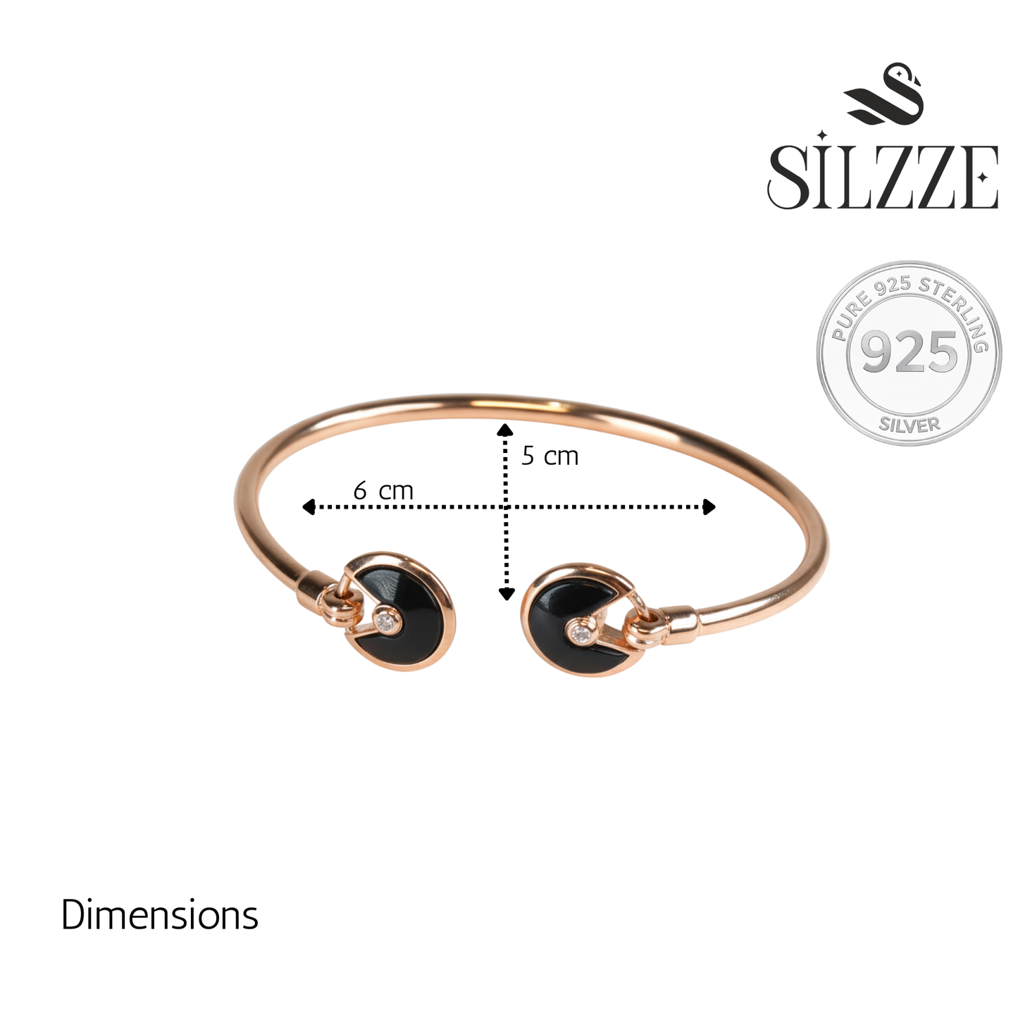 Rose Gold Black Onyx Inspired Bracelet For Her