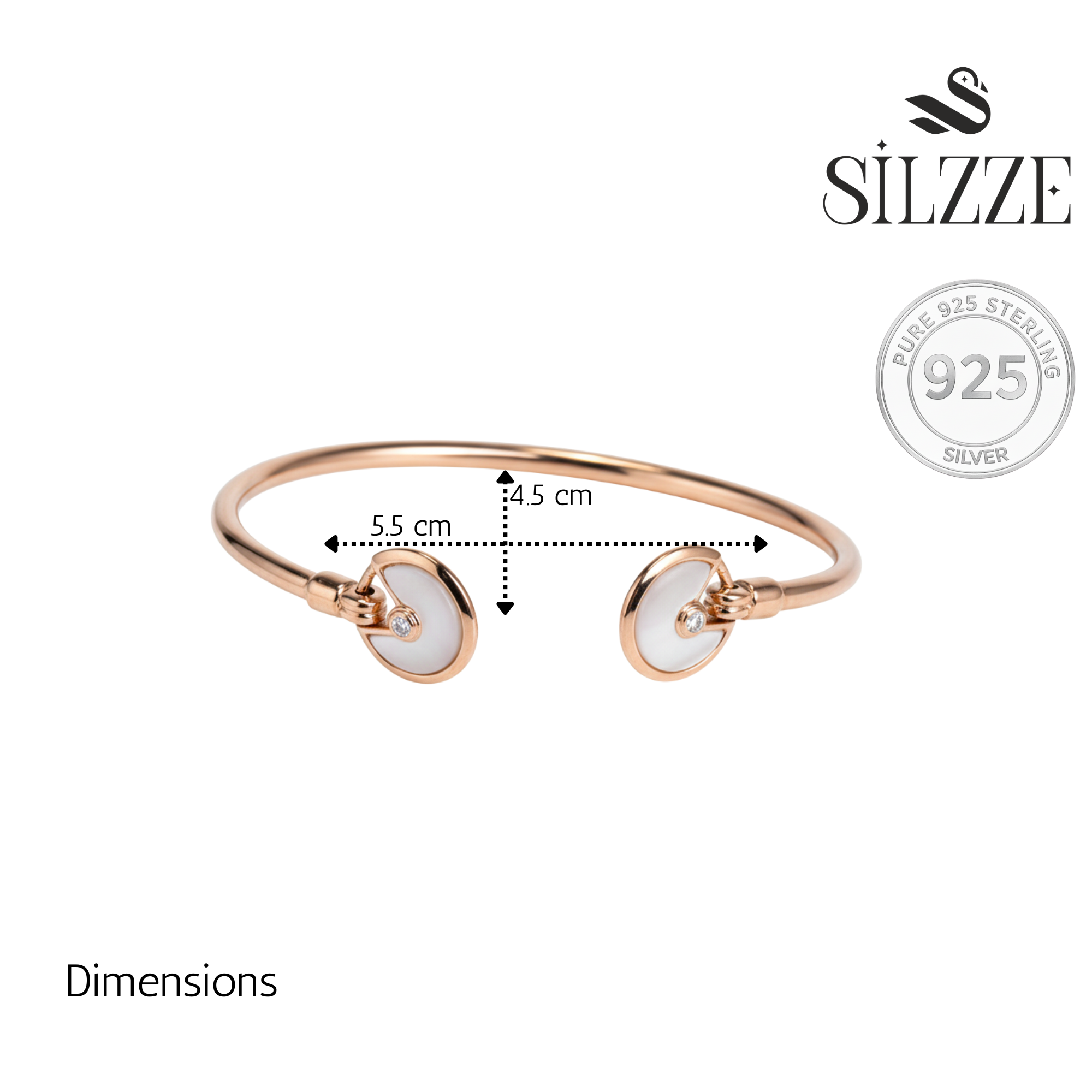 Rose Gold MOP Cuff Bracelet For Her