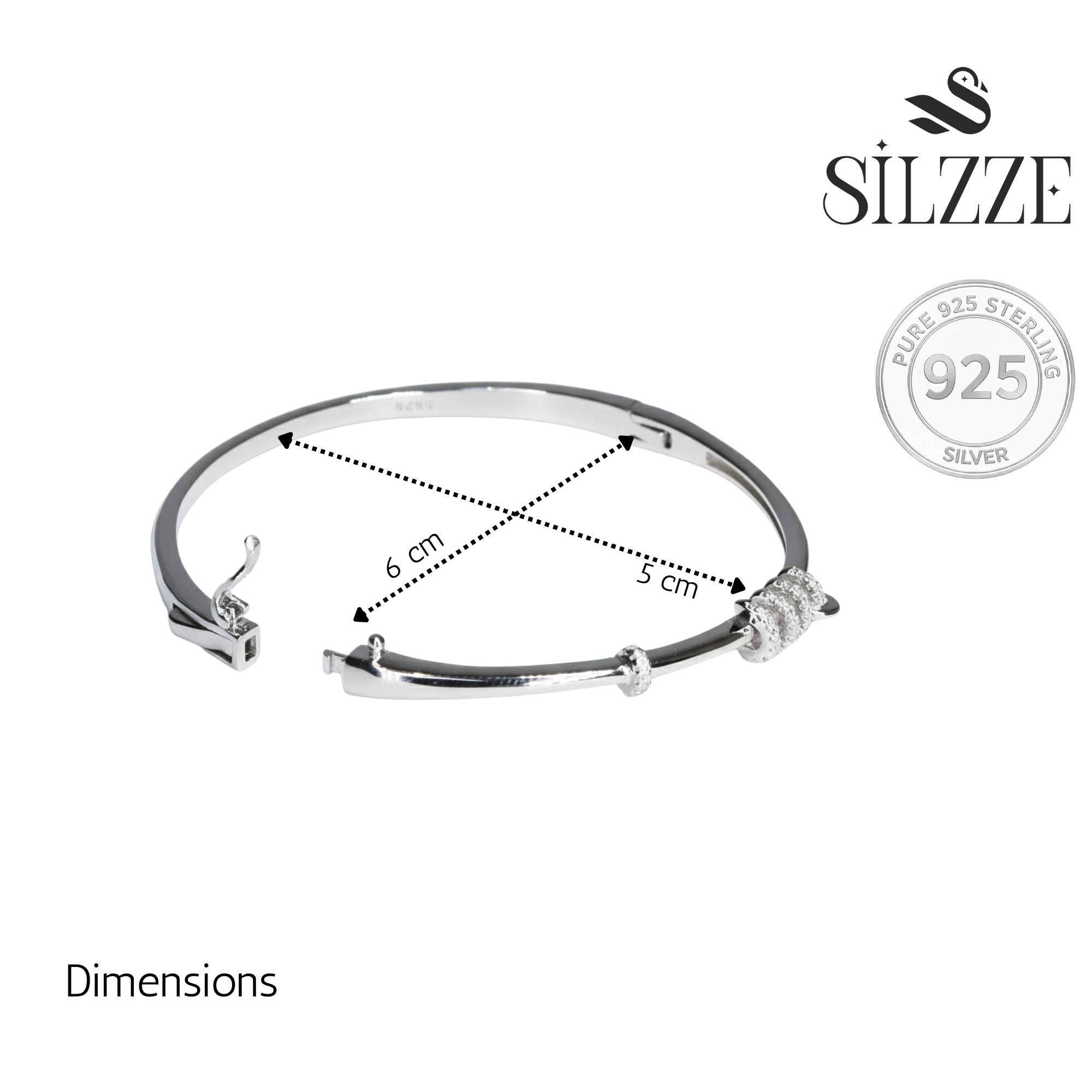 Silver Pave Coil Bracelet For Her