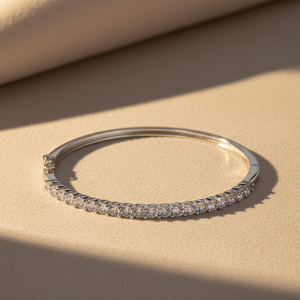 Silver Solitaire (cz) line Radiant Bracelet