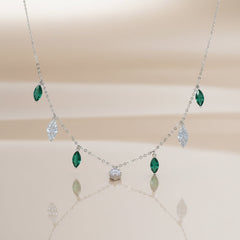 Silver Cascade Marquise Necklace For Her