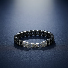 Silver Sacred Harmony Tulsi Men's Hand Bracelet