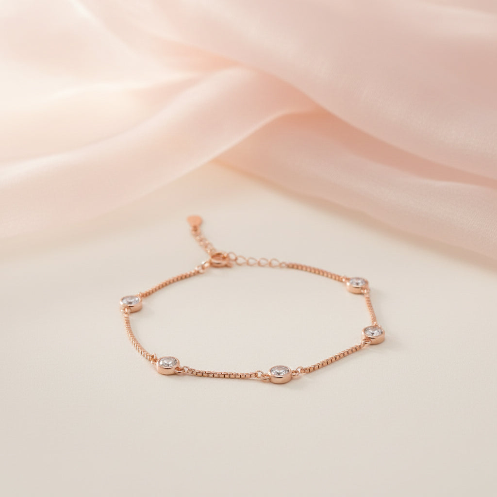 Rose gold Diamond (CZ) Dangler Bracelet