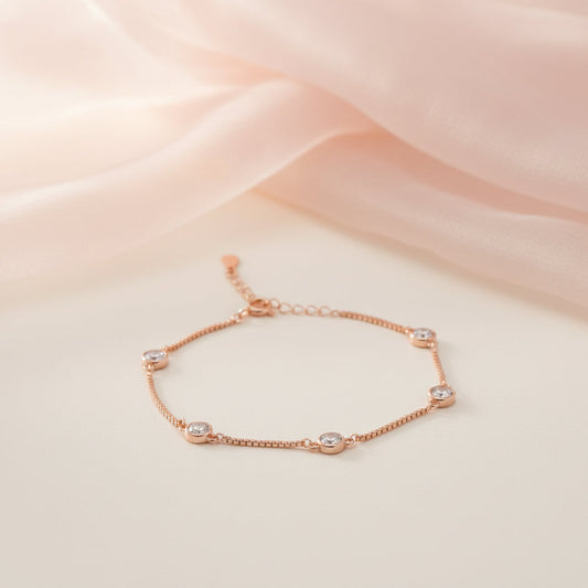 Rose gold Diamond (CZ) Dangler Bracelet