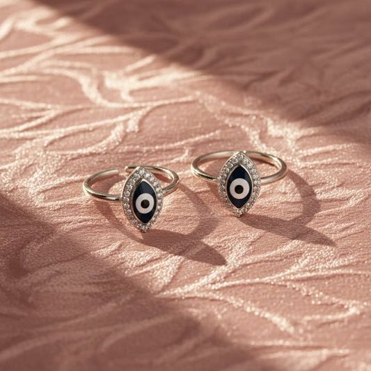 Silver Mystic Protection Evil Eye Toe Ring
