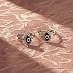 Silver Mystic Protection Evil Eye Toe Ring