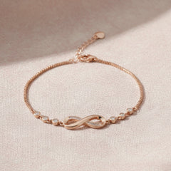 Silver Rose gold Infinity Fancy Chain Bracelet For her