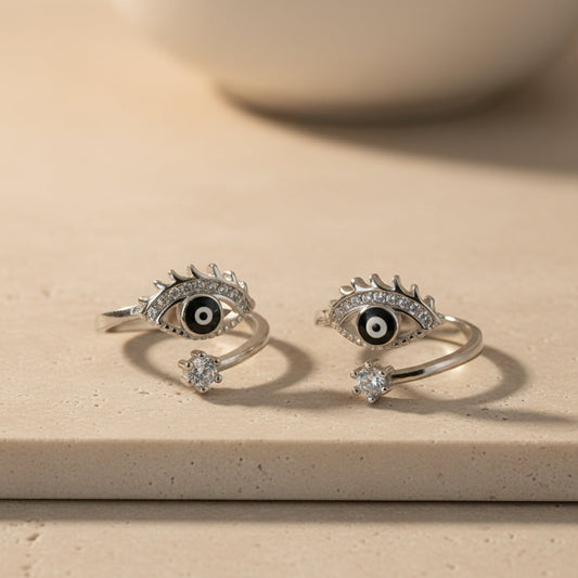 Silver Elegant Eyelashes Toe Ring For Her