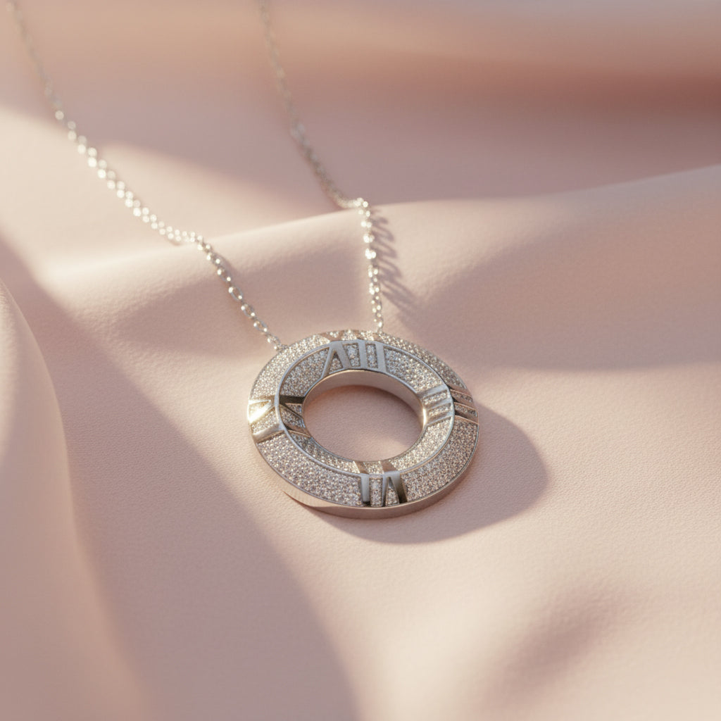 Silver Roman Numeral Rink Pendant