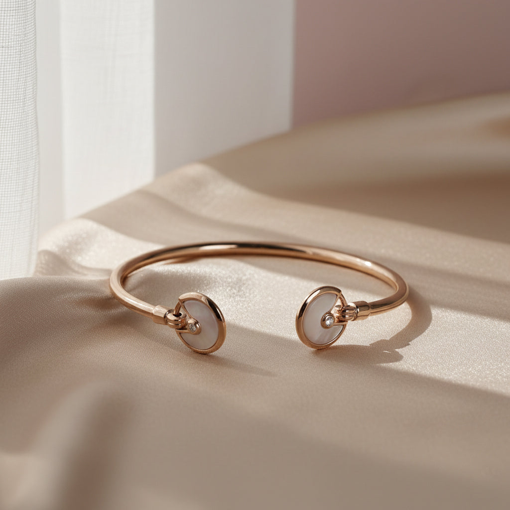 Rose Gold MOP Cuff Bracelet For Her