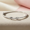 Silver Connecting Hearts Diamond Accent Bracelet