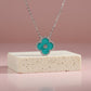 Silver Turquoise Clover Pendant