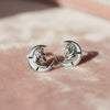 Silver Lunar White Unicorn Studs Earrings