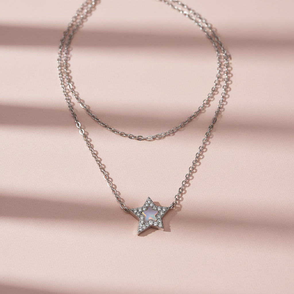 Silver Wish Star Dainty Pendant