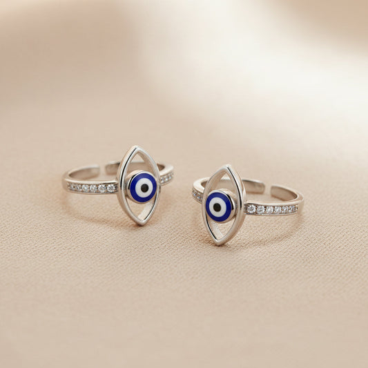 Silver Daisy Flawless Evil Eye Toe Ring
