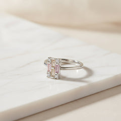 Silver Pink Tulip Empress Ring