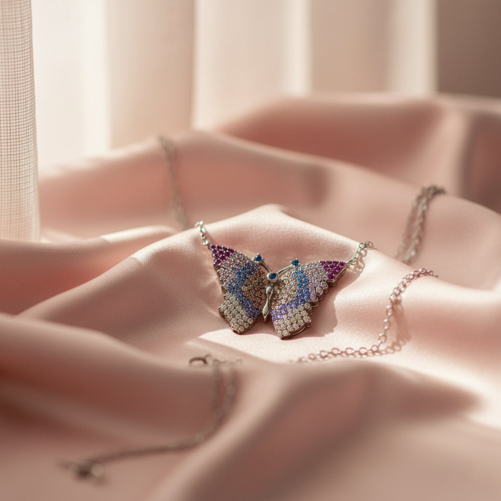 Silver Italian Fancy Butterfly set