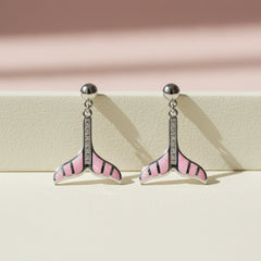Silver Mermaid Tail Dangle Earrings