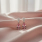 Silver Dusty Rose Teardrop Dangle Earrings